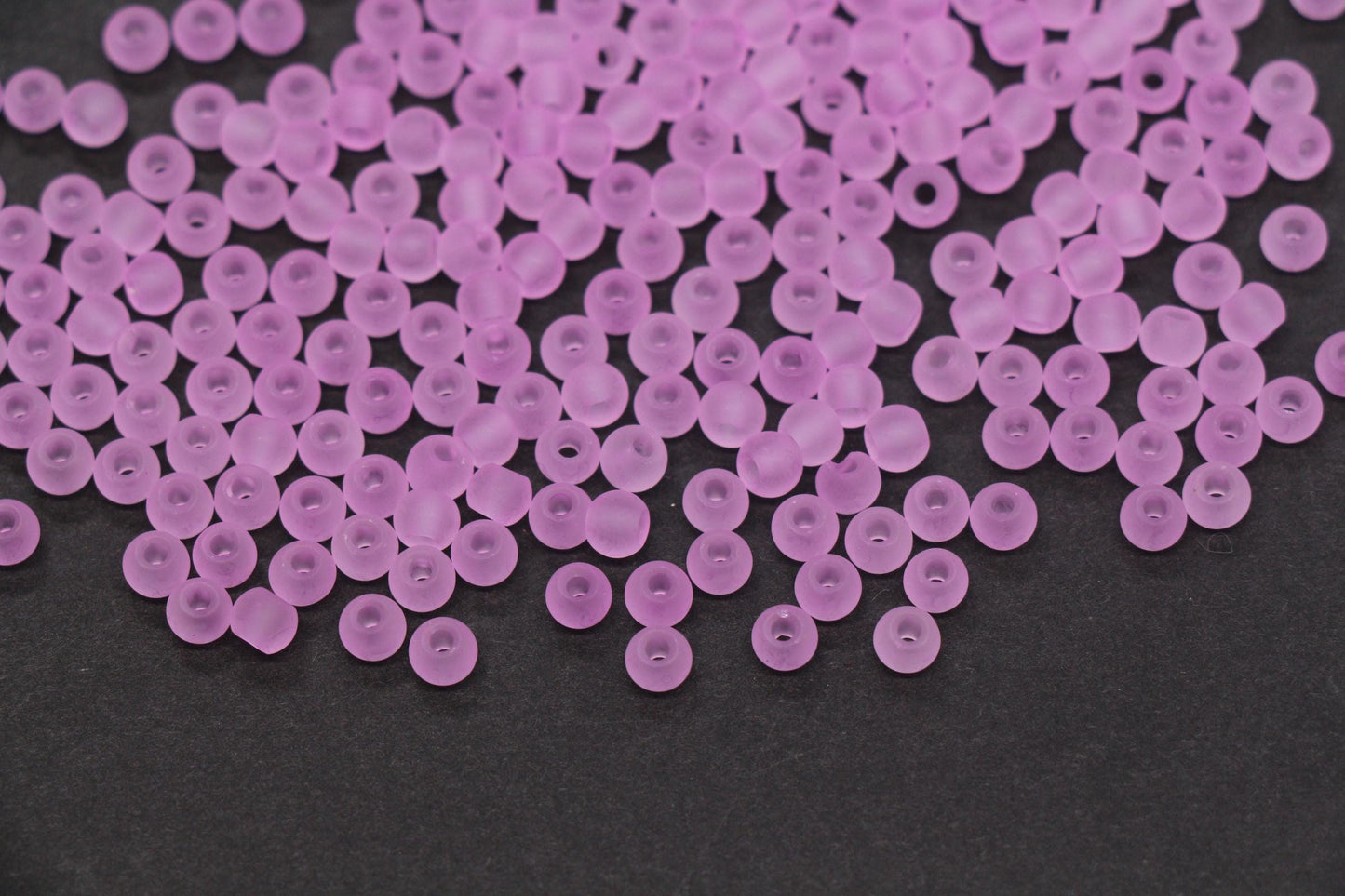 4mm 6/0 frosted pastel purple glass seed beads for bracelets