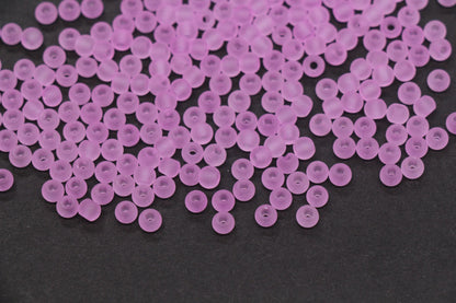 4mm 6/0 frosted pastel purple glass seed beads for bracelets