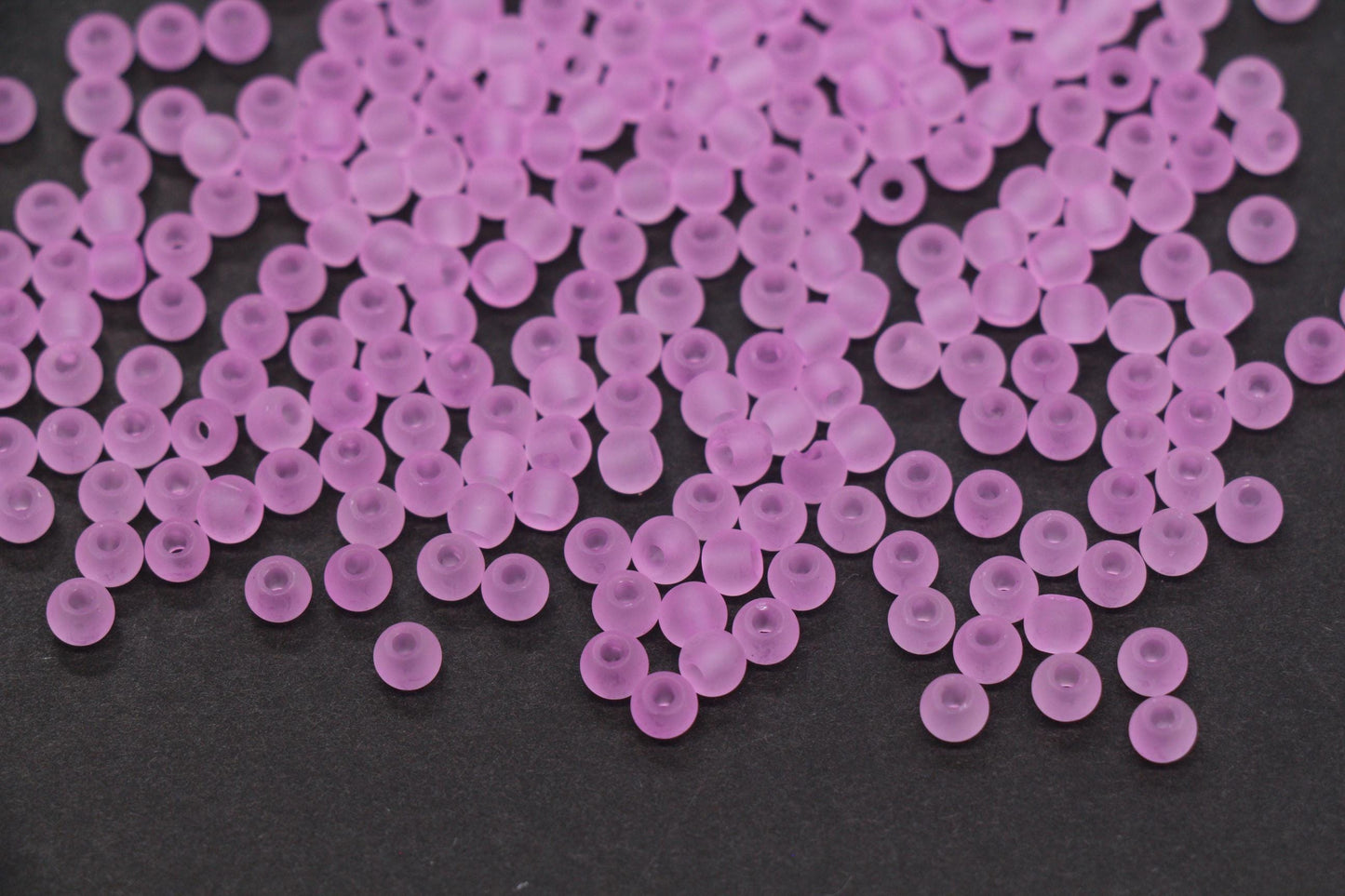 4mm 6/0 frosted pastel purple glass seed beads for bracelets