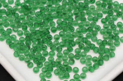 4mm 6/0 frosted green glass seed beads for bracelets