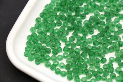 4mm 6/0 frosted green glass seed beads for bracelets