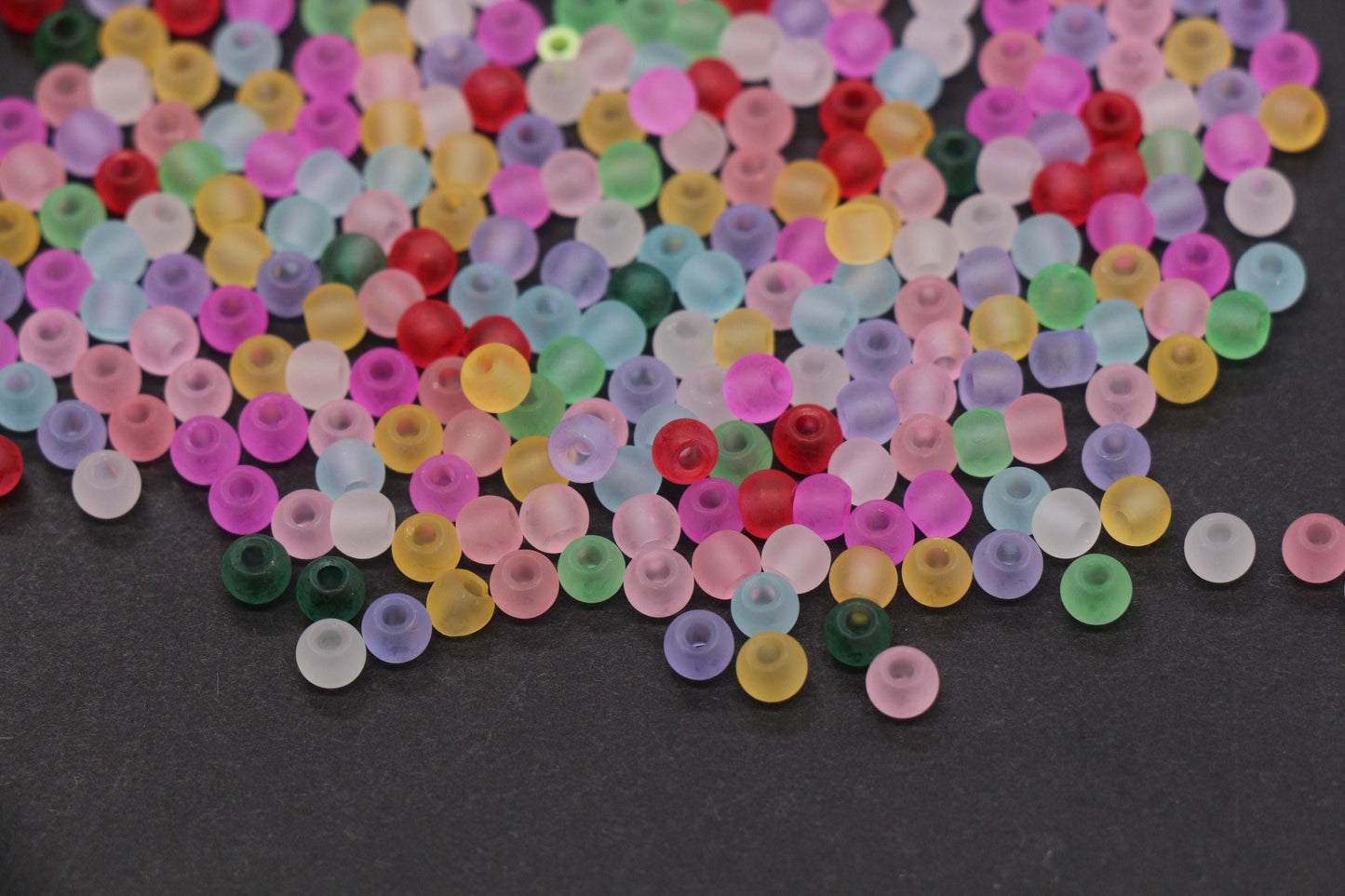 4mm 6/0 frosted rainbow glass seed beads for bracelets