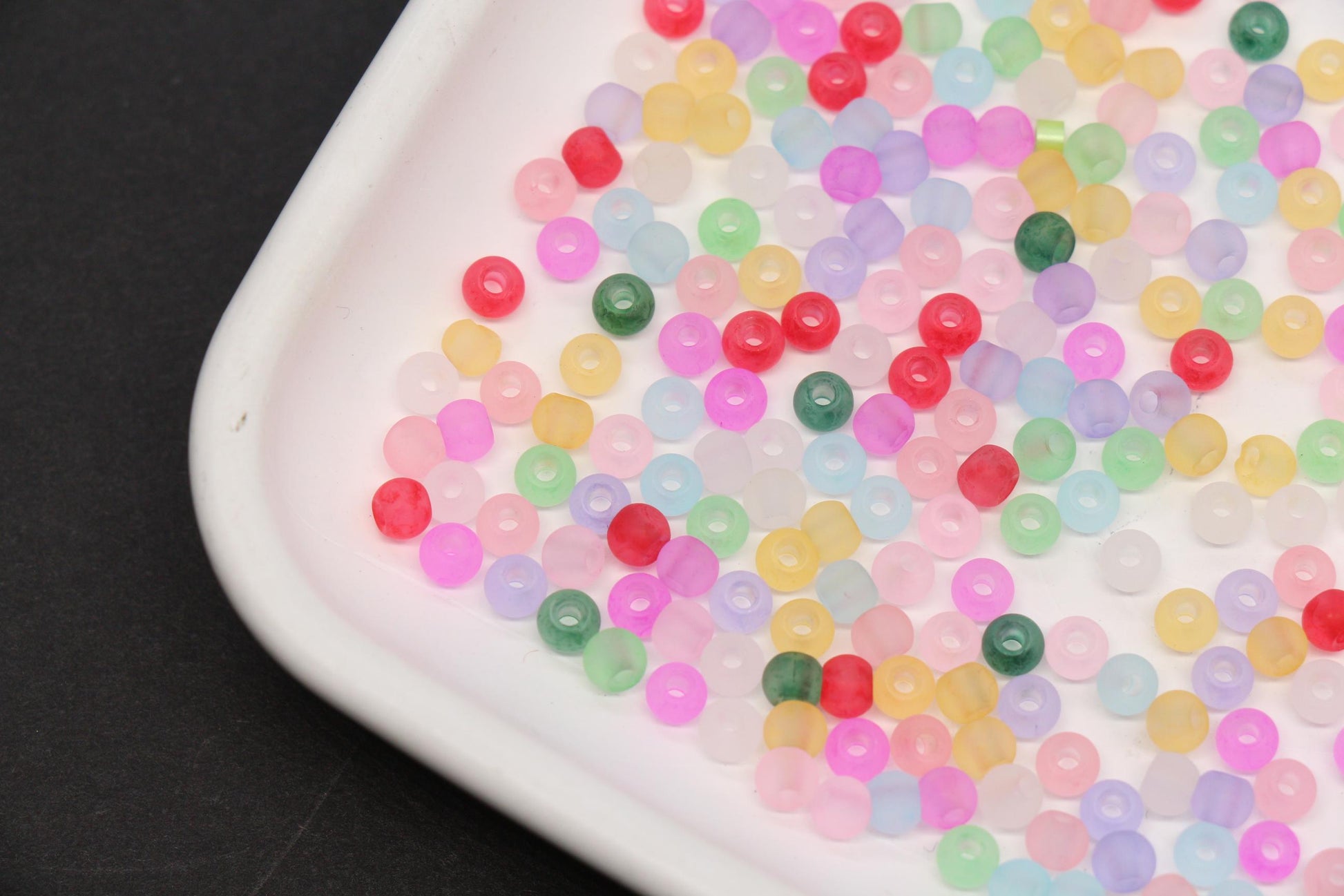 4mm 6/0 frosted rainbow glass seed beads for bracelets