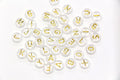 7mm clear gold acrylic letter beads, beads for bracelets and keychains