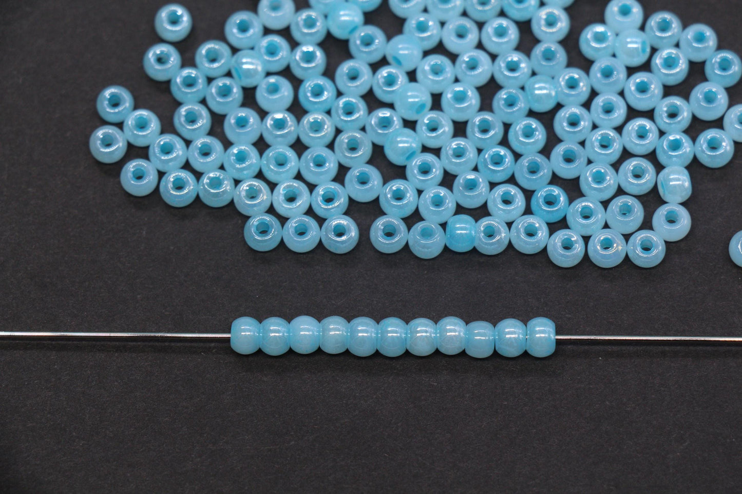 4mm 6/0 pastel blue glass seed beads for bracelets