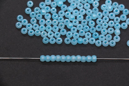4mm 6/0 pastel blue glass seed beads for bracelets