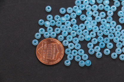 4mm 6/0 pastel blue glass seed beads for bracelets