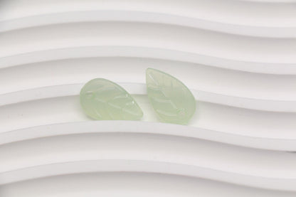 Green Leaf Acrylic Beads, Translucent Leaf Charm Beads for Jewelry Making, Nature DIY Craft Supplies
