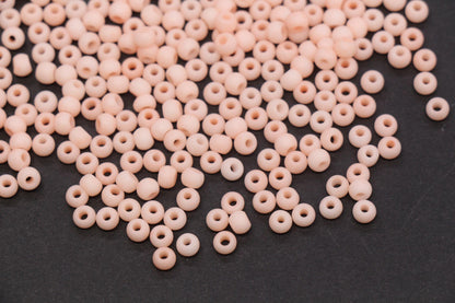 4mm 6/0 matte peach glass seed beads for bracelets