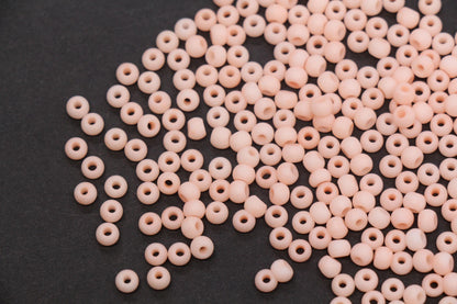 4mm 6/0 matte peach glass seed beads for bracelets
