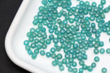 4mm Matte Teal Green Glass Seed Beads, Frosted Round Rocailles, Sea Green Beading Supplies for Jewelry Making #1023