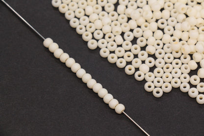 4mm 6/0 frosted ivory glass seed beads for bracelets