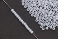 4mm 6/0 matte light gray glass seed beads for bracelets