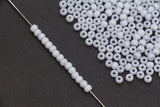 4mm Matte Light Gray Glass Seed Beads, Frosted Gray Rocailles Beads, 6/0 Round Seed Beads, Beads for Jewelry Making #1164