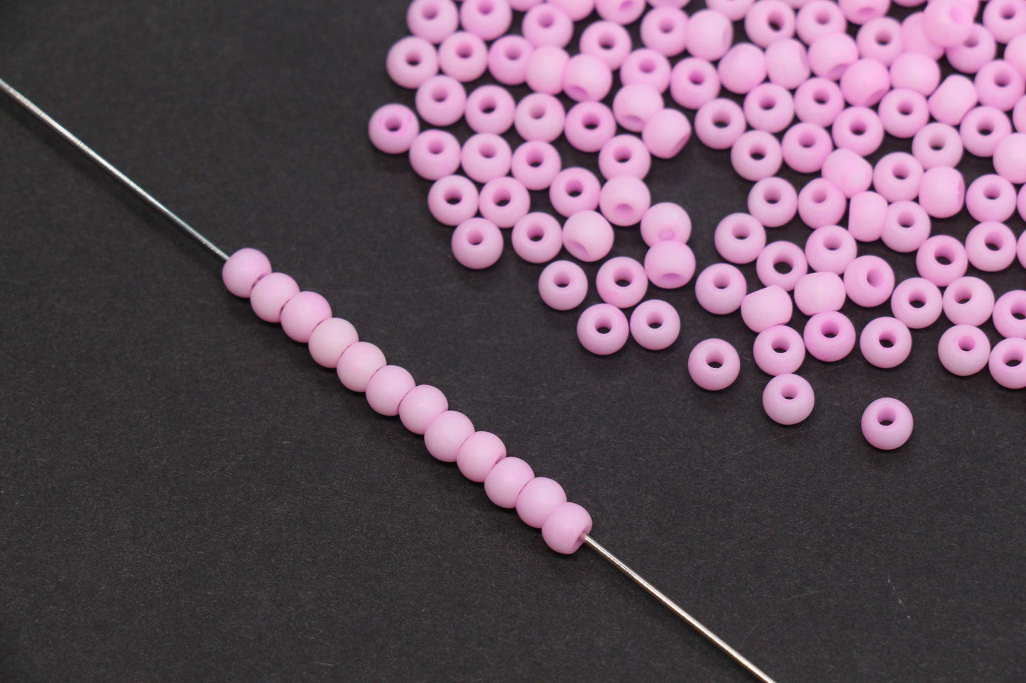 4mm Matte Lavender Pink Glass Seed Beads, Frosted 6/0 Round Seed Beads, Beads for Jewelry Making #1154