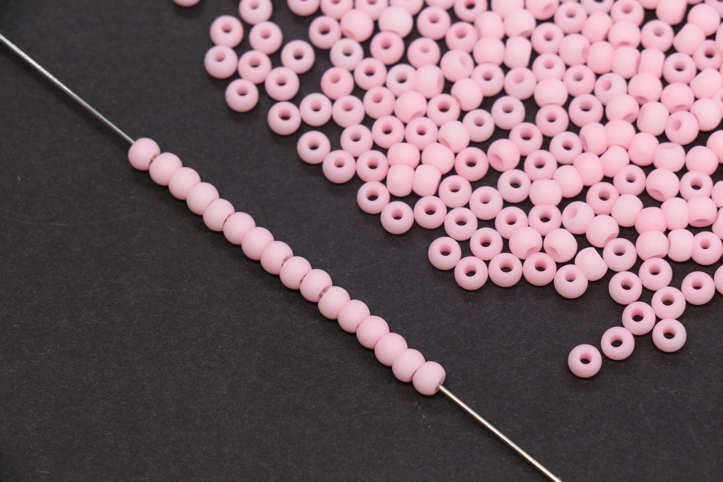4mm 6/0 matte pastel pink glass seed beads for bracelets