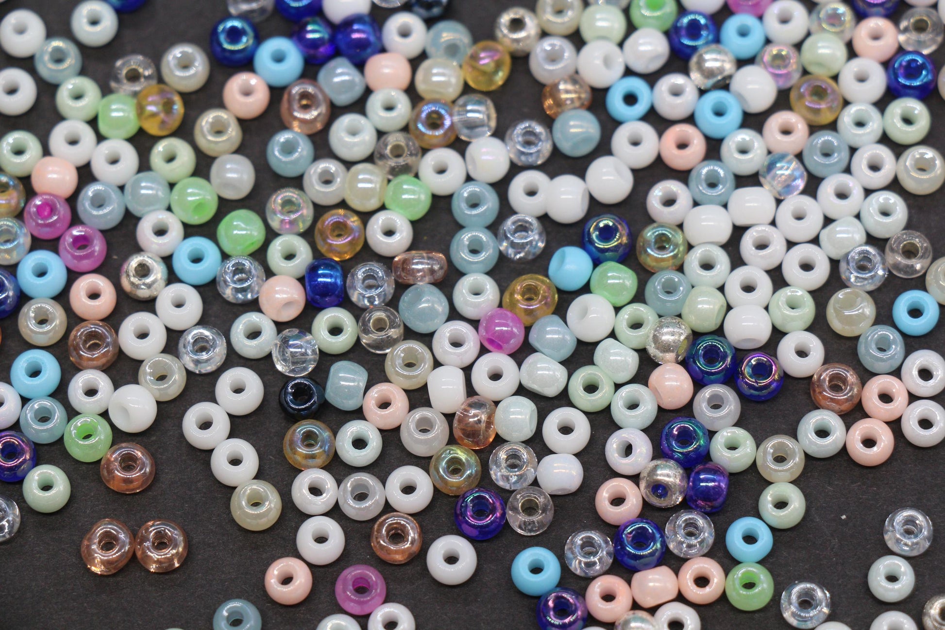4mm Mixed Glass Seed Beads, Glossy Rainbow Rocailles Beads Mix for Bracelet Jewelry Making #2057