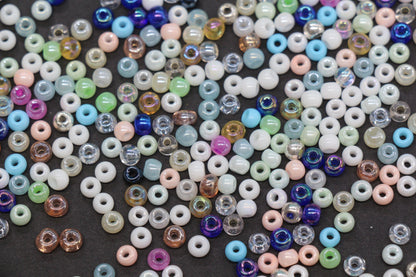4mm Mixed Glass Seed Beads, Glossy Rainbow Rocailles Beads Mix for Bracelet Jewelry Making #2057