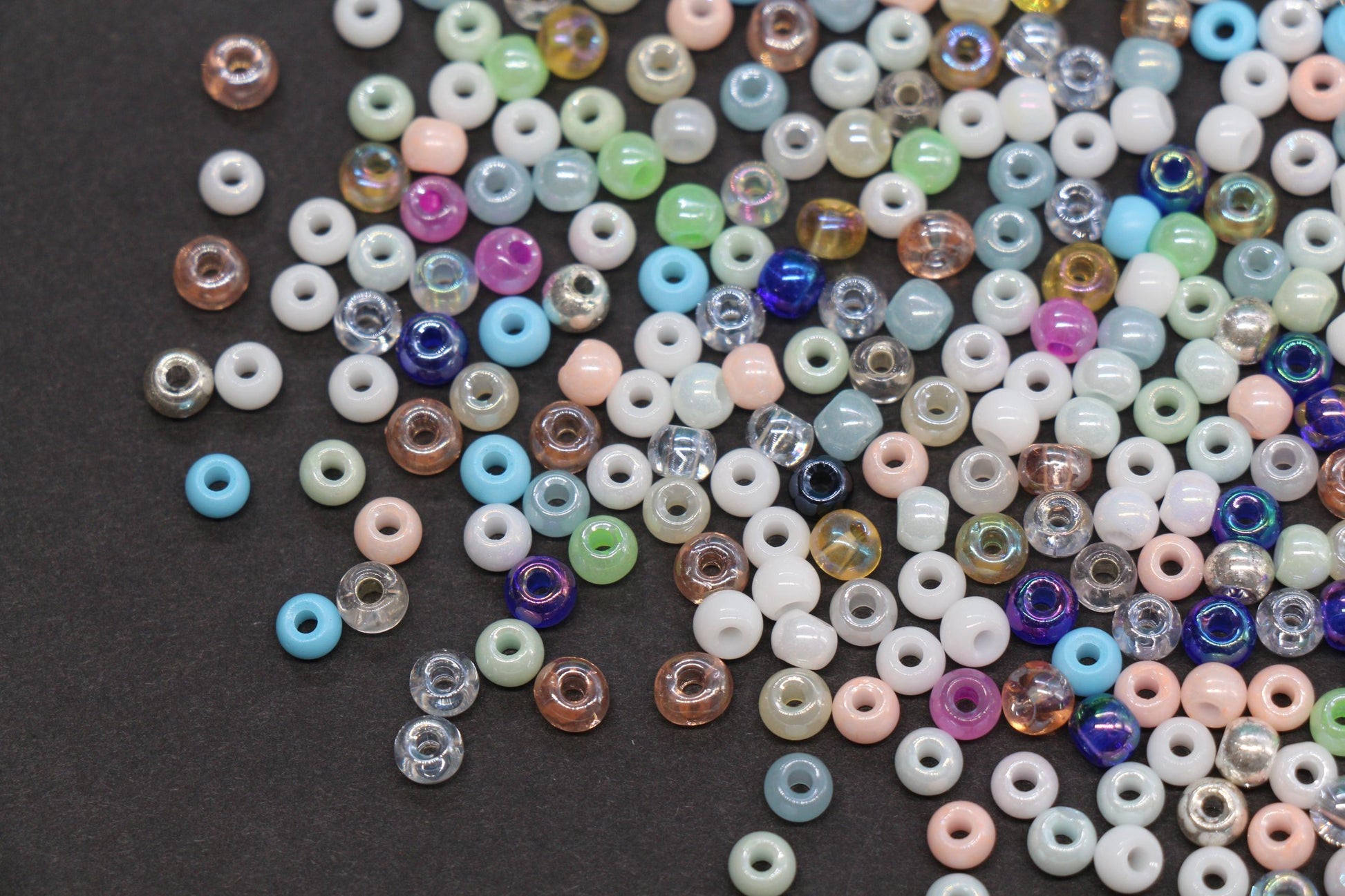 4mm Mixed Glass Seed Beads, Glossy Rainbow Rocailles Beads Mix for Bracelet Jewelry Making #2057