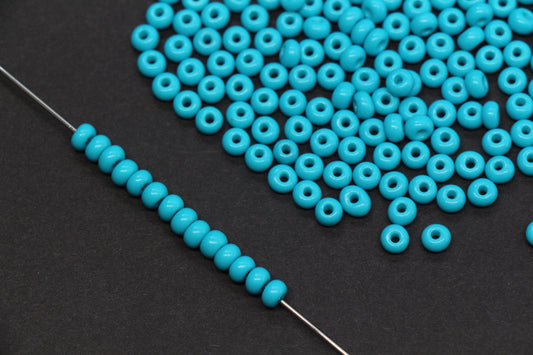 4mm Opaque Turquoise Blue Glass Seed Beads, Beads for Bracelet Jewelry Making #1095