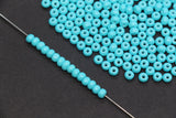 4mm 6/0 opaque aqua blue glass seed beads for bracelets