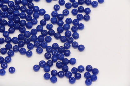 4mm 6/0 opaque royal blue glass seed beads for bracelets