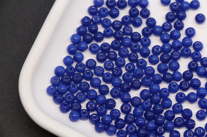 4mm 6/0 opaque royal blue glass seed beads for bracelets