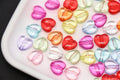 Transparent Mix Heart Beads, Multicolor Acrylic Heart Beads, Clear Colorful Heart Beads for Bracelet Jewelry Making #1906