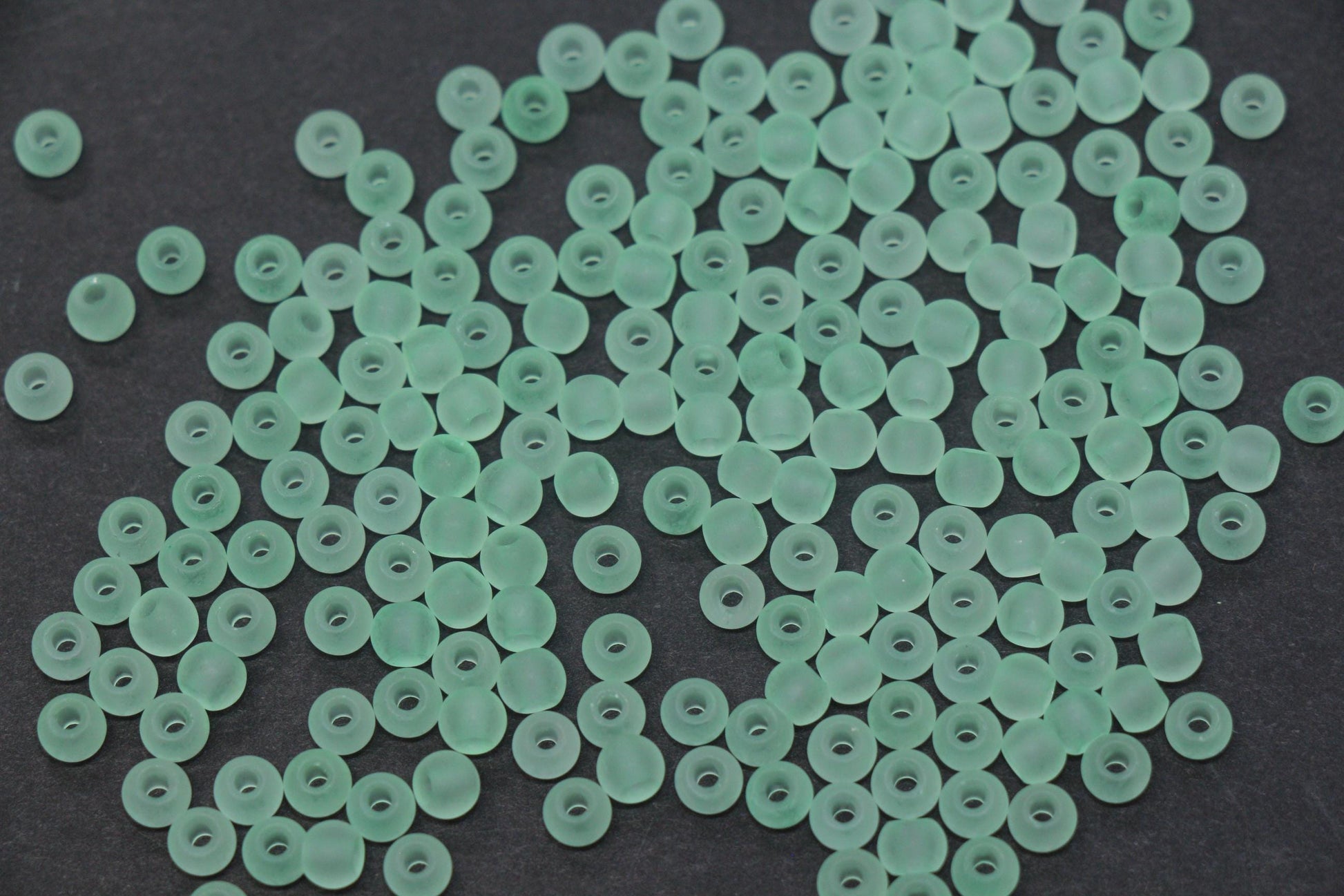 4mm Matte Mint Green Glass Seed Beads, Frosted Translucent Sage Rocailles, Soft Pastel Beads for Jewelry Making #1036