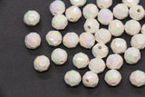 10mm Faceted AB Beads, Iridescent White Acrylic Beads for Jewelry Making #787