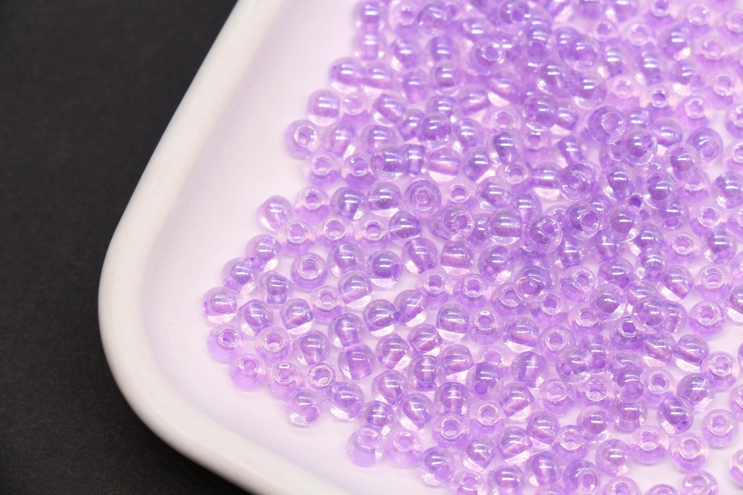 4mm Purple Lined Glass Seed Beads, Transparent Purple Core Rocailles Beads, Beads for Jewelry Making #2334