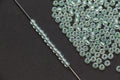 4mm 6/0 green lined glass seed beads for bracelets