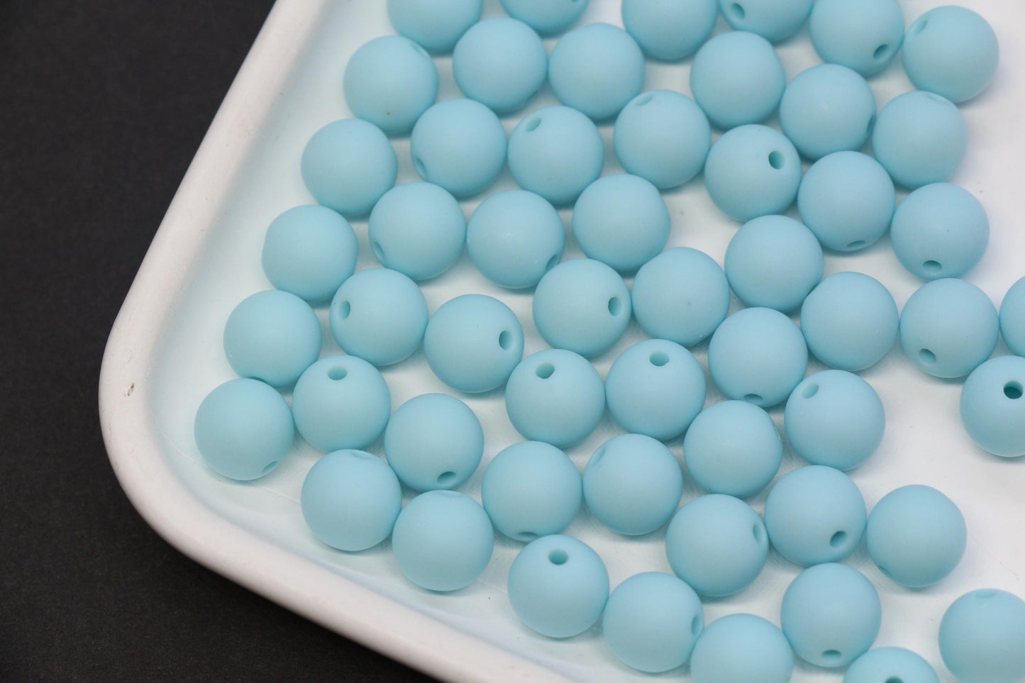 10mm Matte Baby Blue Acrylic Gumball Beads
