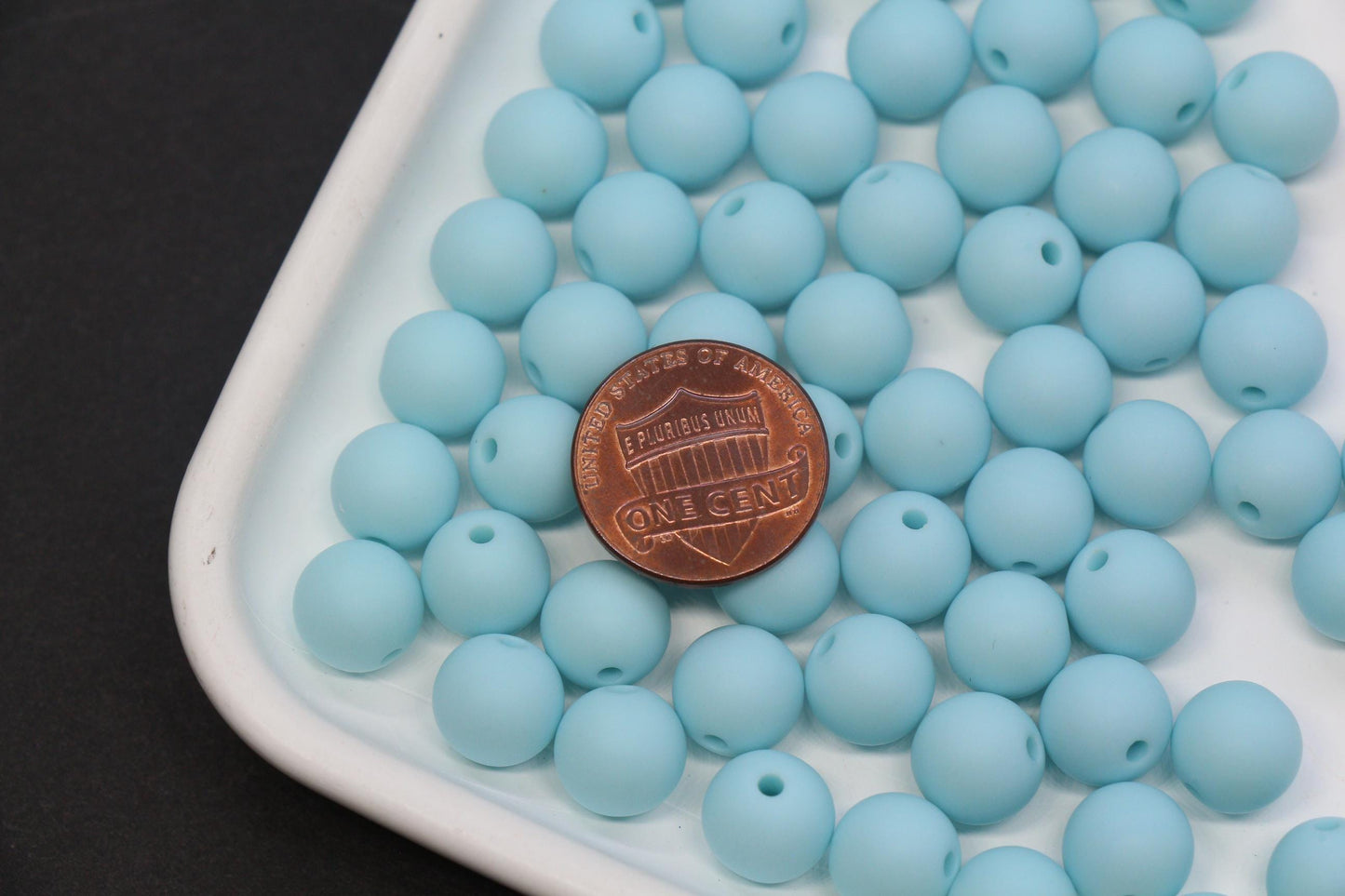 10mm Matte Baby Blue Acrylic Gumball Beads