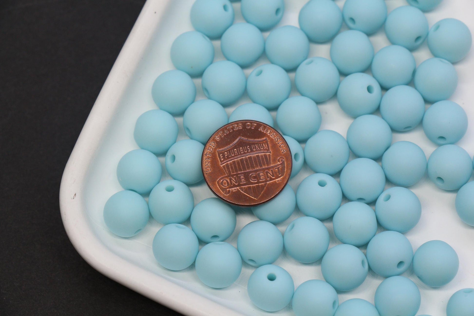 10mm Matte Baby Blue Acrylic Gumball Beads
