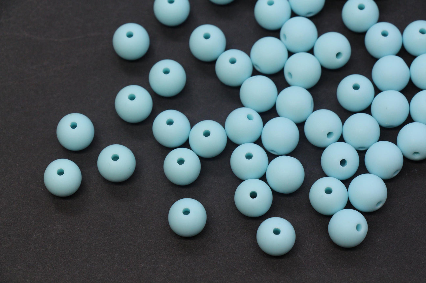 10mm Matte Baby Blue Acrylic Gumball Beads