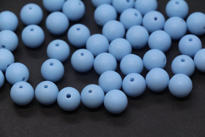 10mm Matte Periwinkle Blue Gumball Beads, Chunky Frosted Acrylic Round Spacer Beads for Bracelet Making #1084