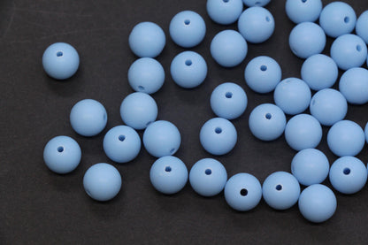 10mm Matte Periwinkle Blue Gumball Beads, Chunky Frosted Acrylic Round Spacer Beads for Bracelet Making #1084