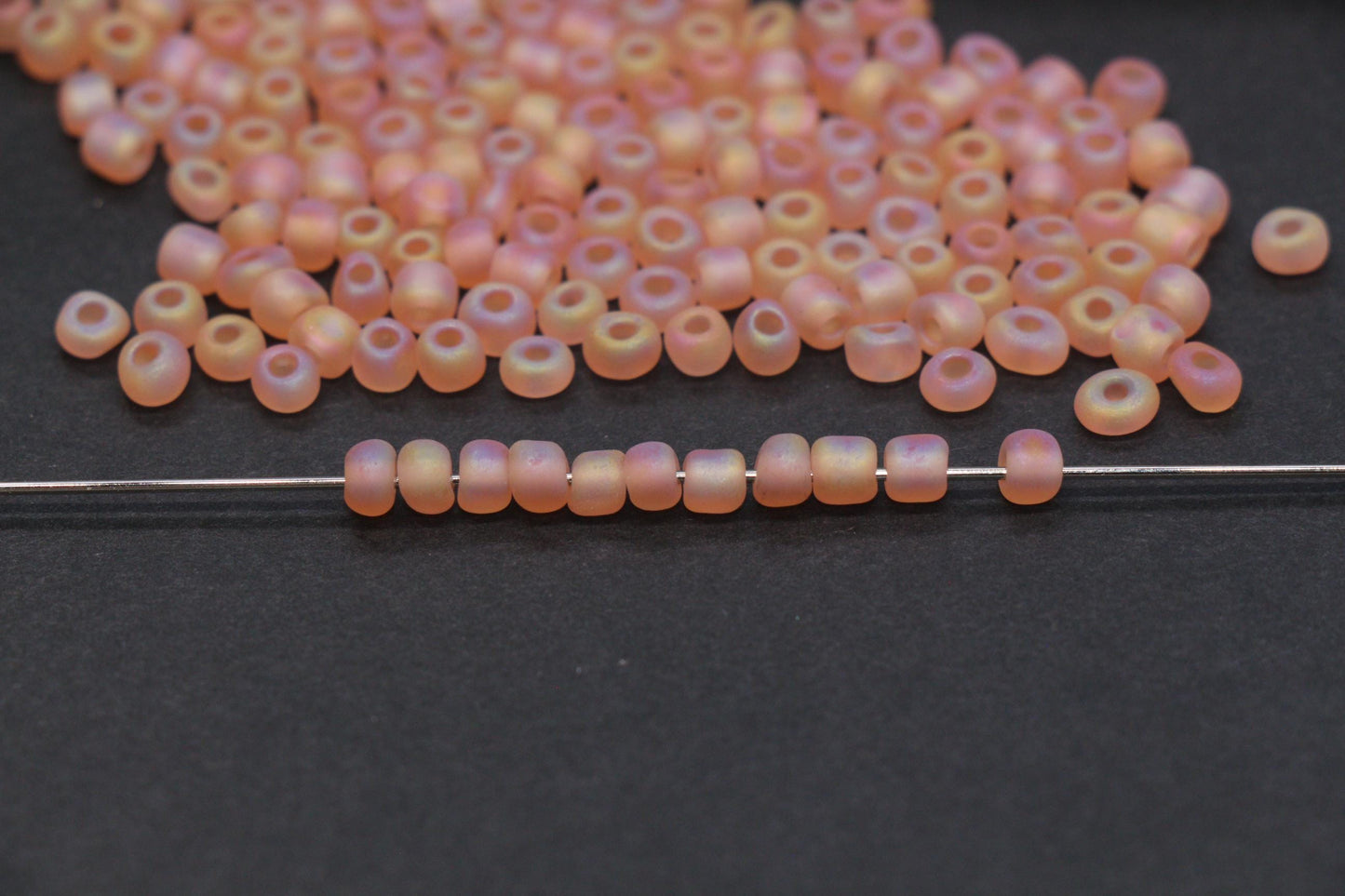 4mm 6/0 matte champagne AB glass seed beads for bracelets