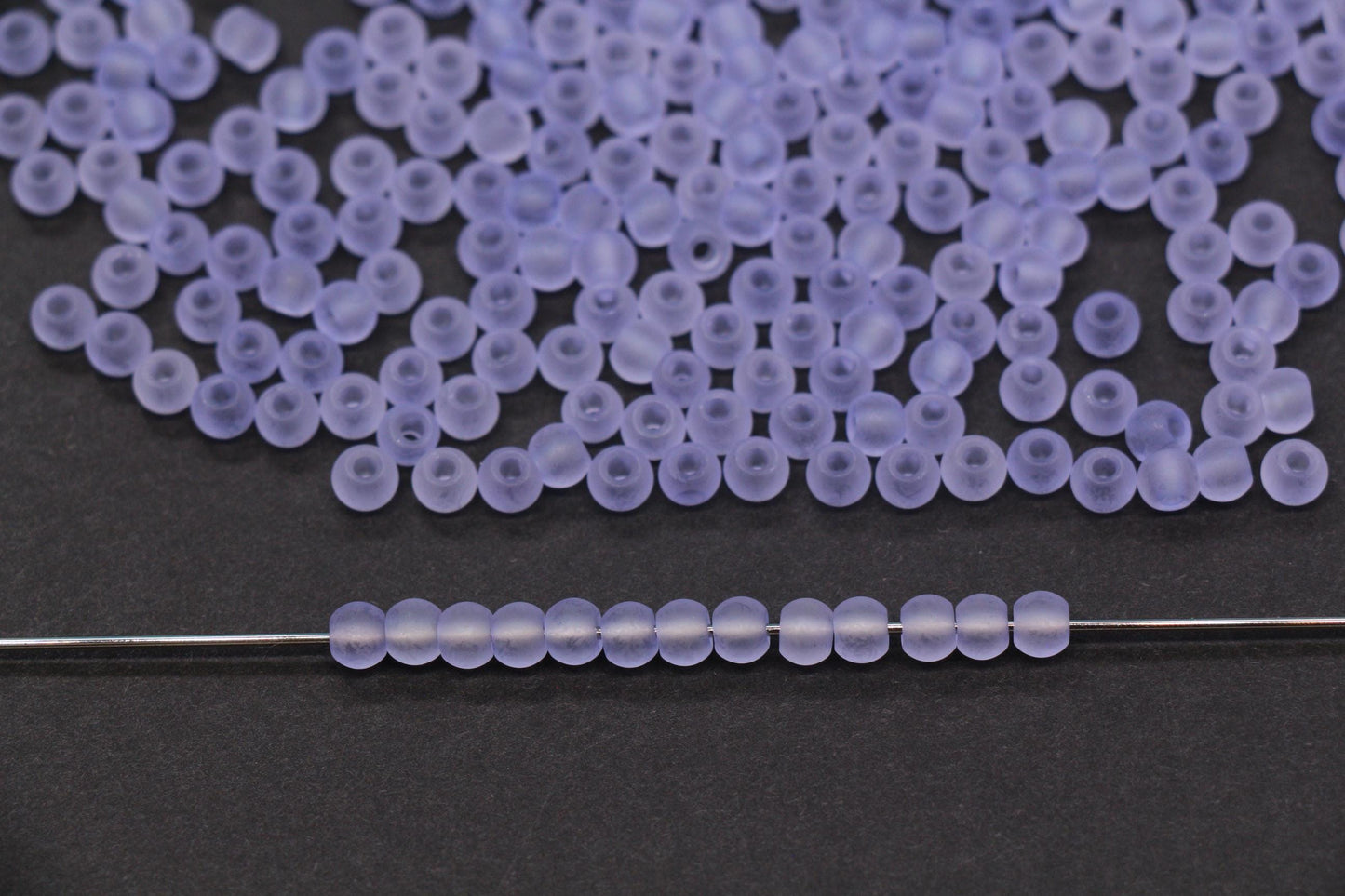 4mm Matte Lavender Glass Seed Beads, Frosted Purple 6/0 Rocailles, Round Glass Beads for Bracelet Making & Beading Supplies #1417