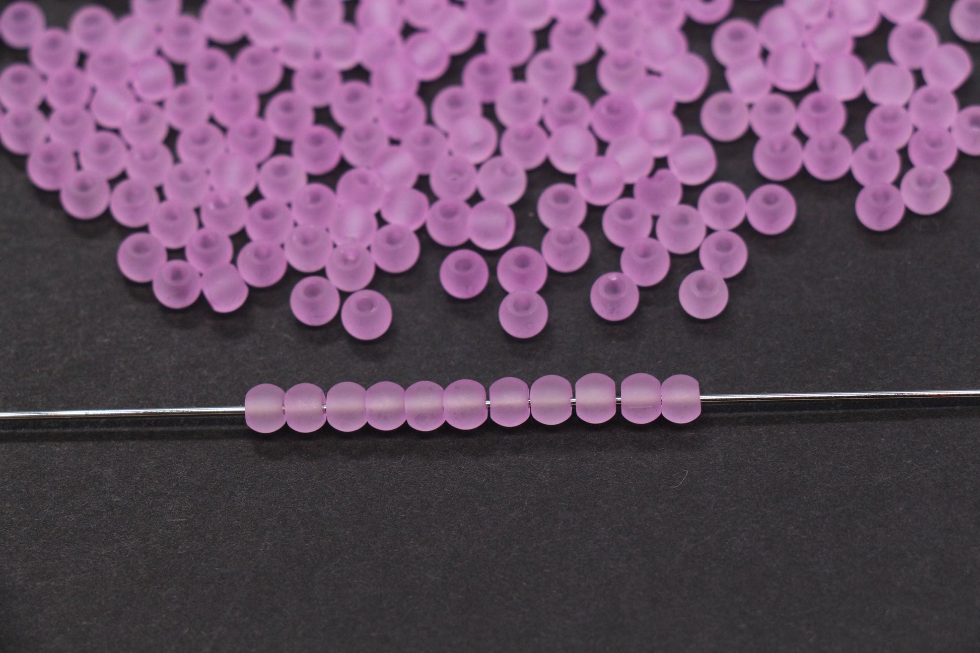 4mm 6/0 frosted pastel purple glass seed beads for bracelets