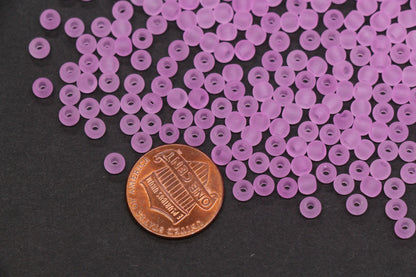 4mm 6/0 frosted pastel purple glass seed beads for bracelets