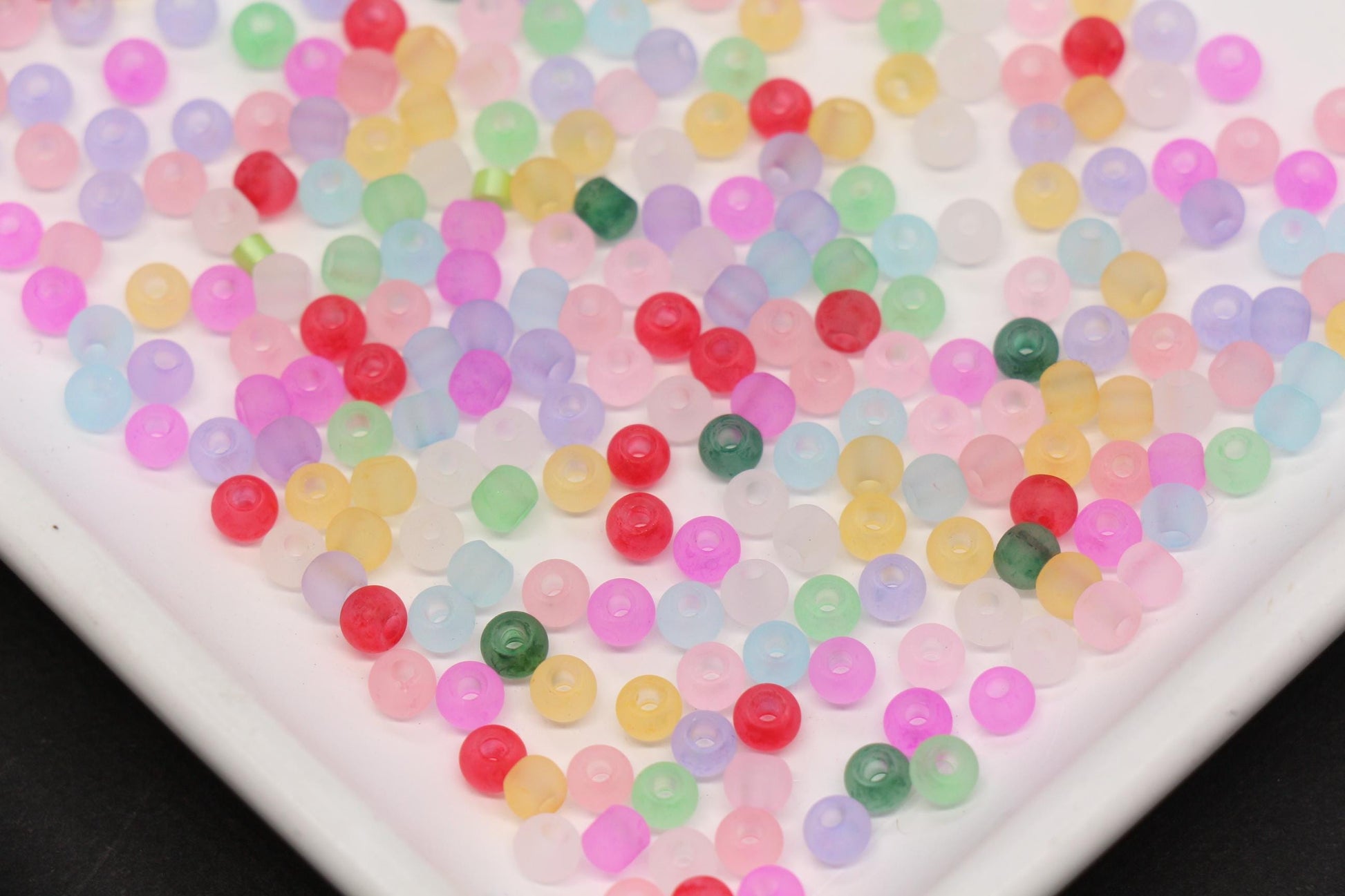 4mm 6/0 frosted rainbow glass seed beads for bracelets