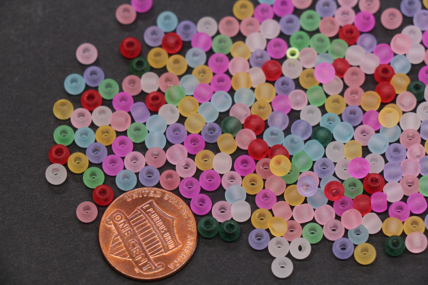 4mm 6/0 frosted rainbow glass seed beads for bracelets