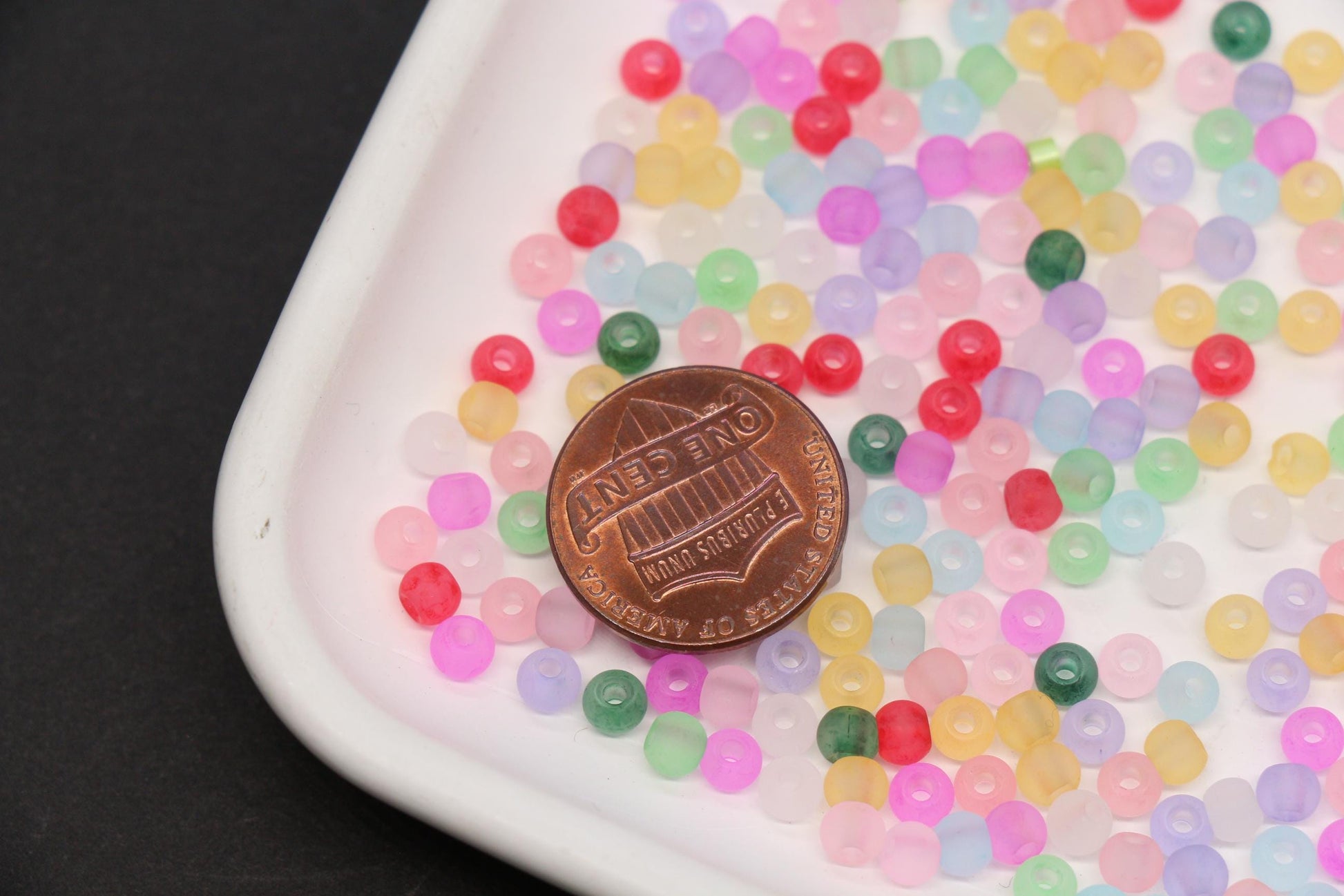 4mm 6/0 frosted rainbow glass seed beads for bracelets