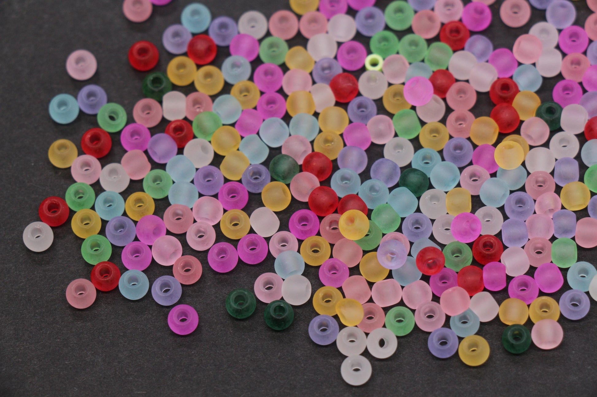 4mm 6/0 frosted rainbow glass seed beads for bracelets