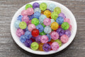 12mm Multicolor Crackle Acrylic Gumball Beads