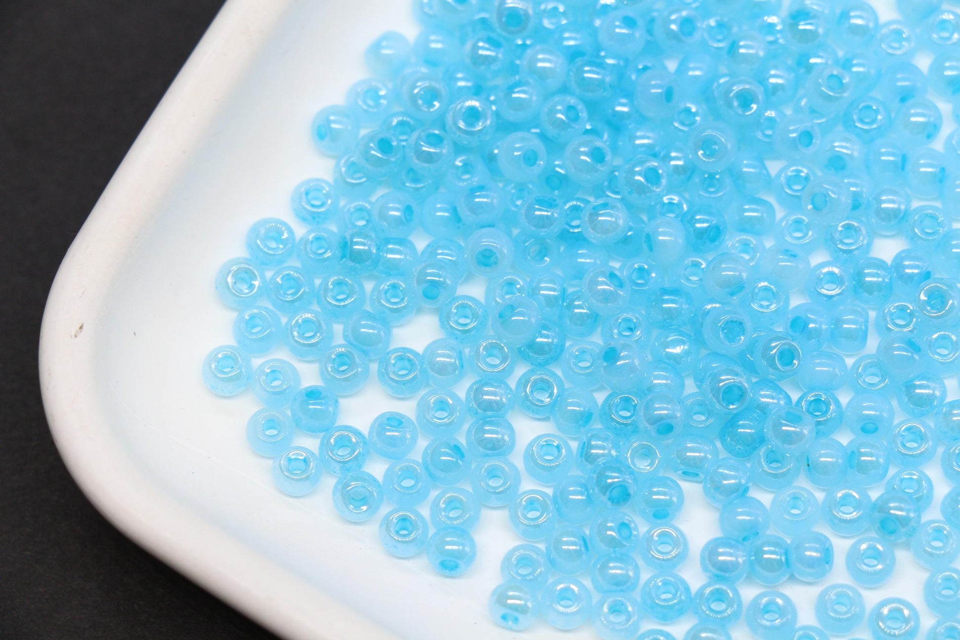 4mm 6/0 pastel blue glass seed beads for bracelets