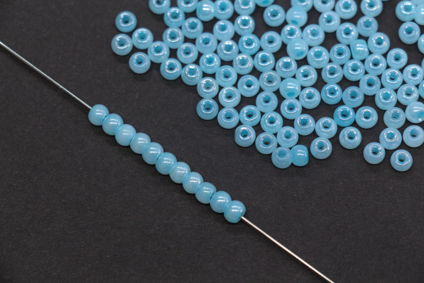 4mm 6/0 pastel blue glass seed beads for bracelets