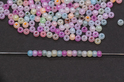 4mm 6/0 pastel mix glass seed beads for bracelets